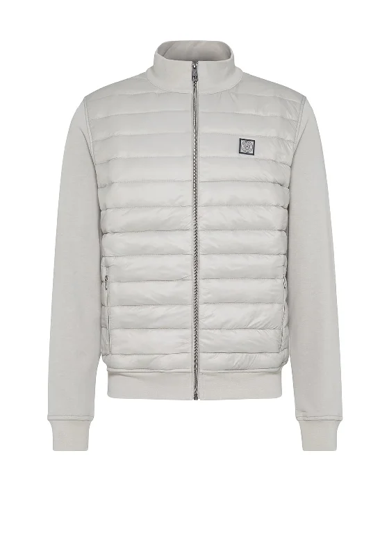 Bugatti Quilted Sweat Jacket, Stone