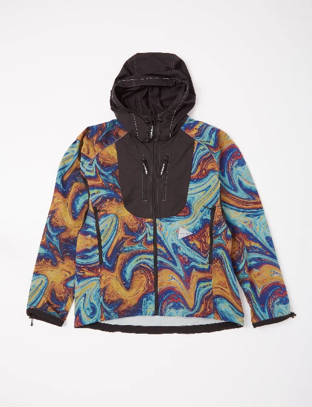 and Wander Printed Trek Jacket 2 - Blue Mix