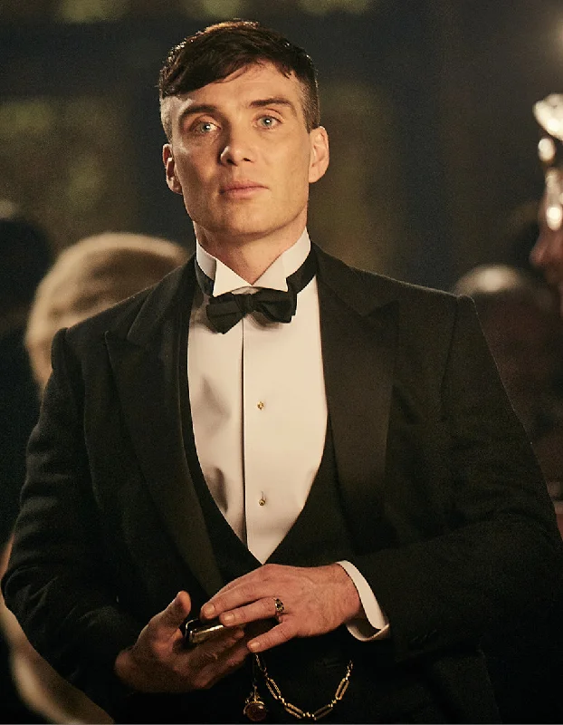 Mens Peaky Blinders Costume Thomas Shelby Black Vested Tuxedo