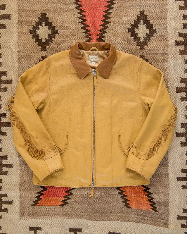 Mustang Fringe Leather Jacket - Yellow