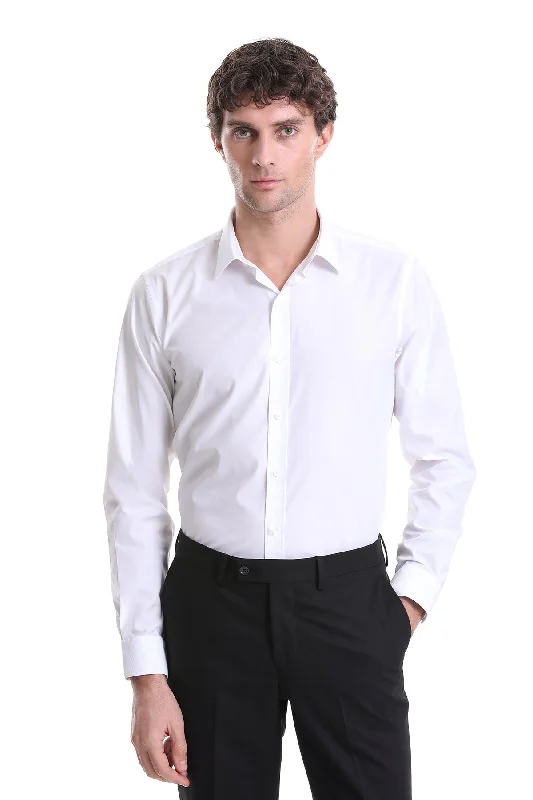 Comfort Fit Cotton White Casual Shirt