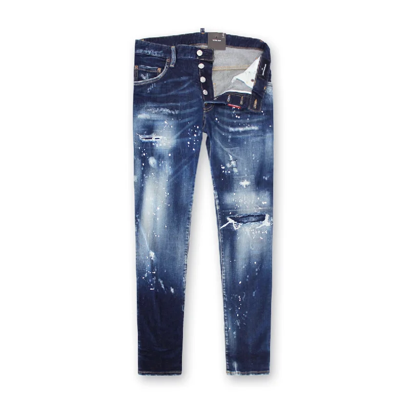 DSQUARED2 - Snowboard Wash Skater Jeans in Dark Blue