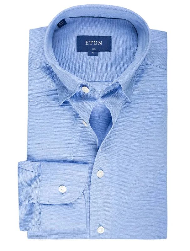 Slim Fit Jersey Casual Shirt Light Blue