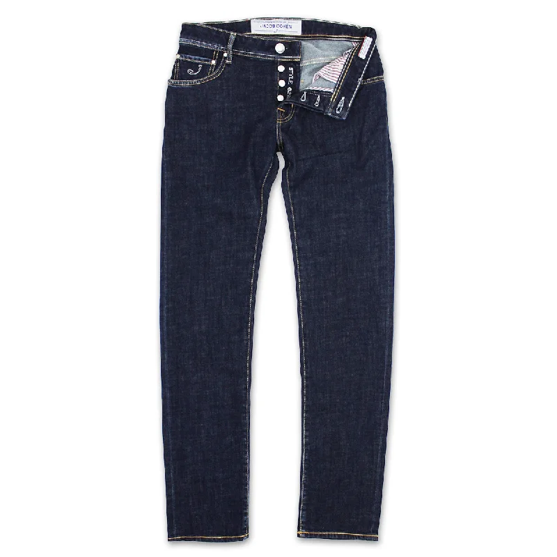 Jacob Cohen - J622 Comf Dark Wash Red Patch Jeans in Blue