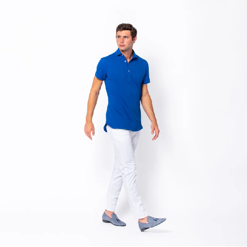 Knit Polo in Cobalt