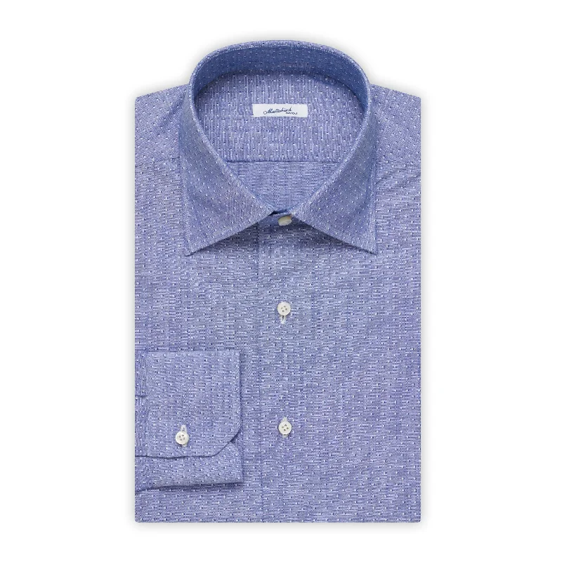 MATTABISCH by Kiton Handmade Blue Polka Dot Shirt EU 40 NEW US 15.75 Slim Fit