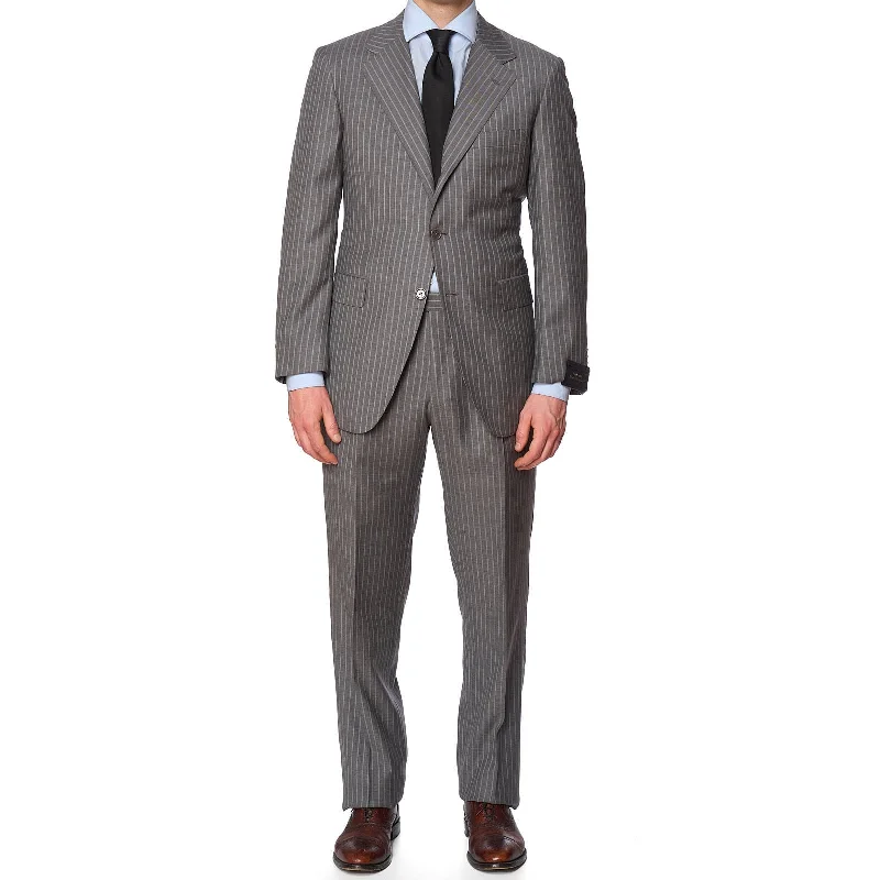 SARTORIA PARTENOPEA for VANNUCCI Gray Super 180's Wool Handmade Suit EU 52 NEW US 42