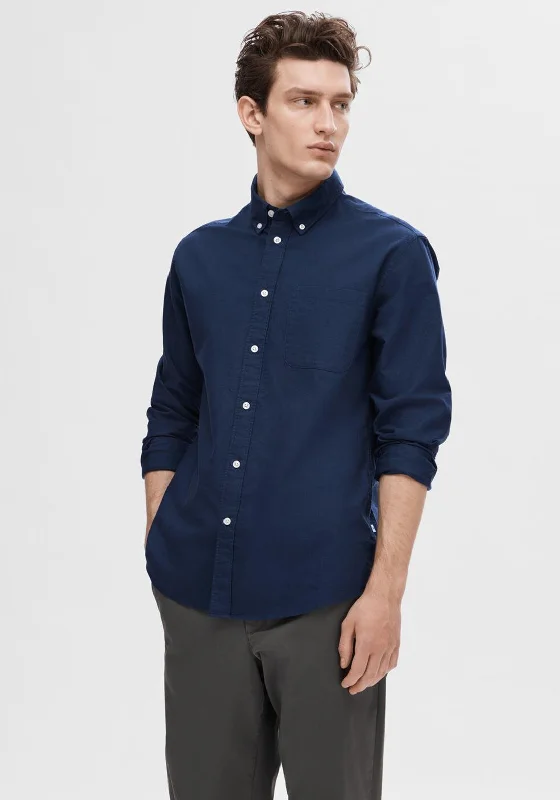 Selected Homme Rick Oxford Flex Shirt, Navy