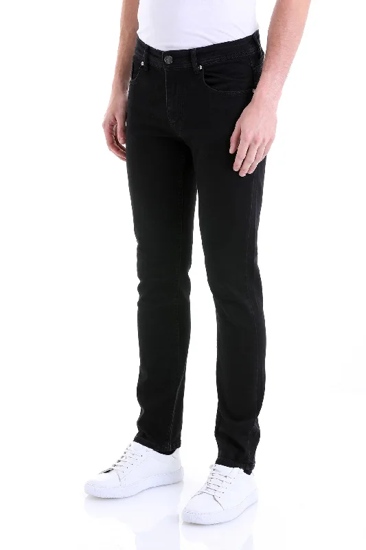 Slim Fit 5 Pocket Black Cotton Denim