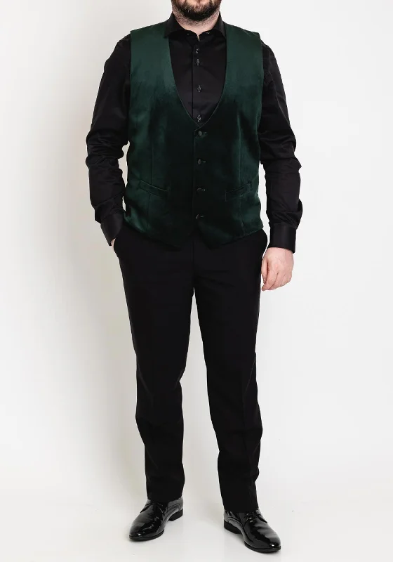 White Label Jacob Velvet Waistcoat, Green