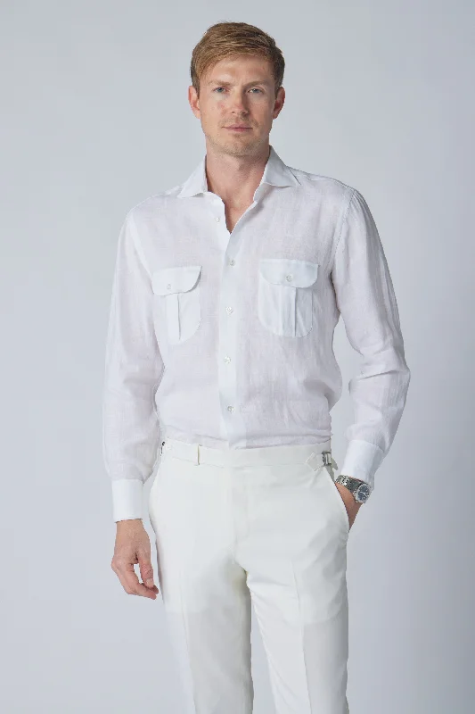 Linen Work Shirt in White