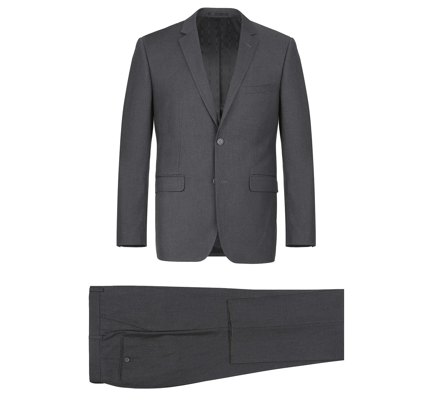 2-Piece Notch Lapel Suit - Charcoal