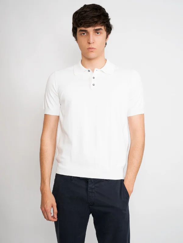 Polo in Maglia Bianco