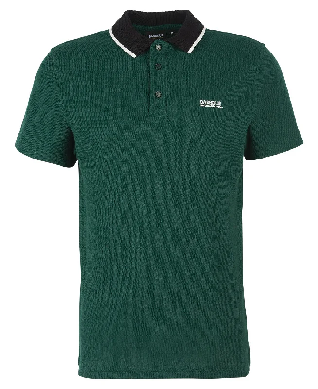 ID80124-Barbour Intl Green Crosby Polo Shirt