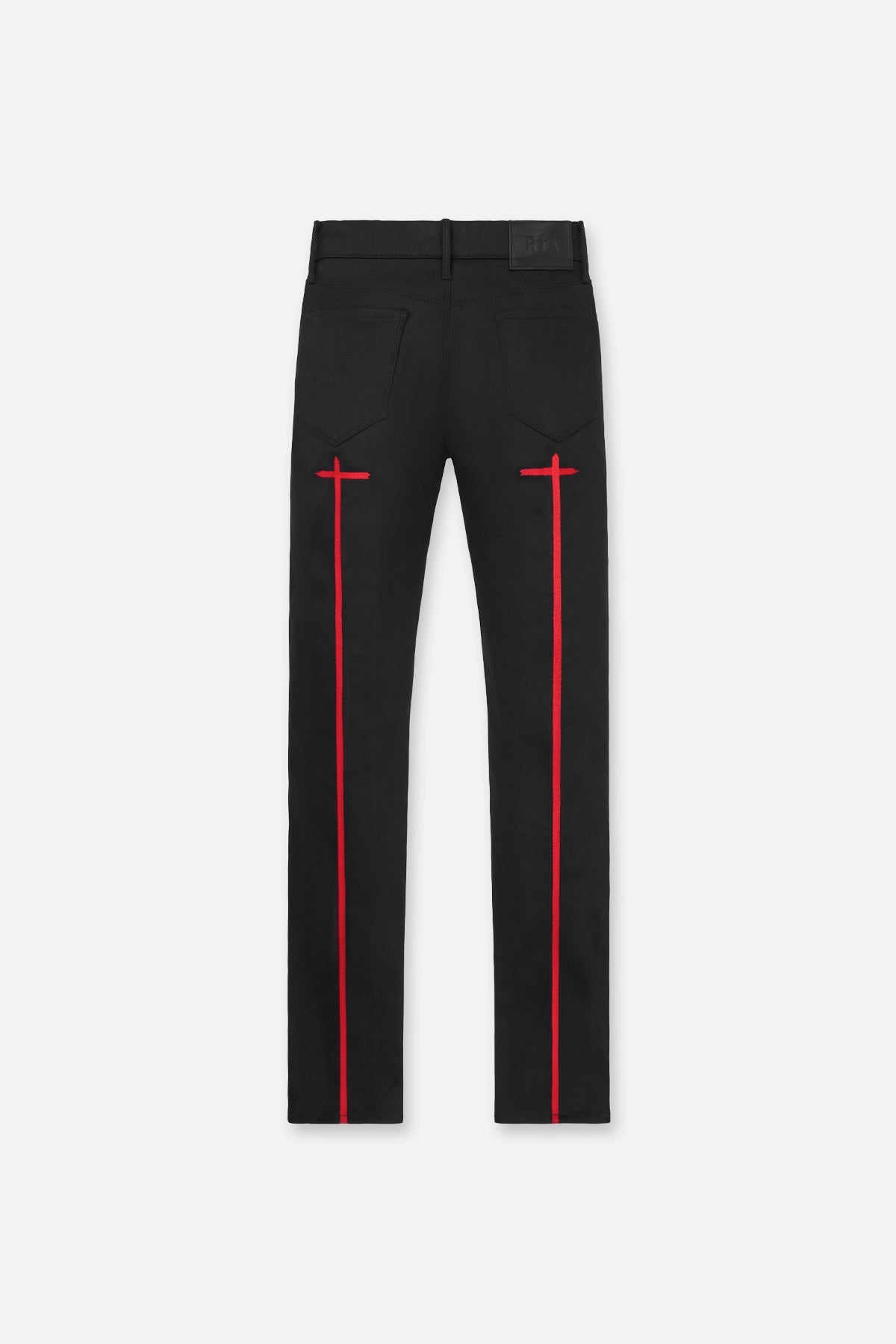 BRYANT SKINNY JEAN | BLACK RED LONG CROSS