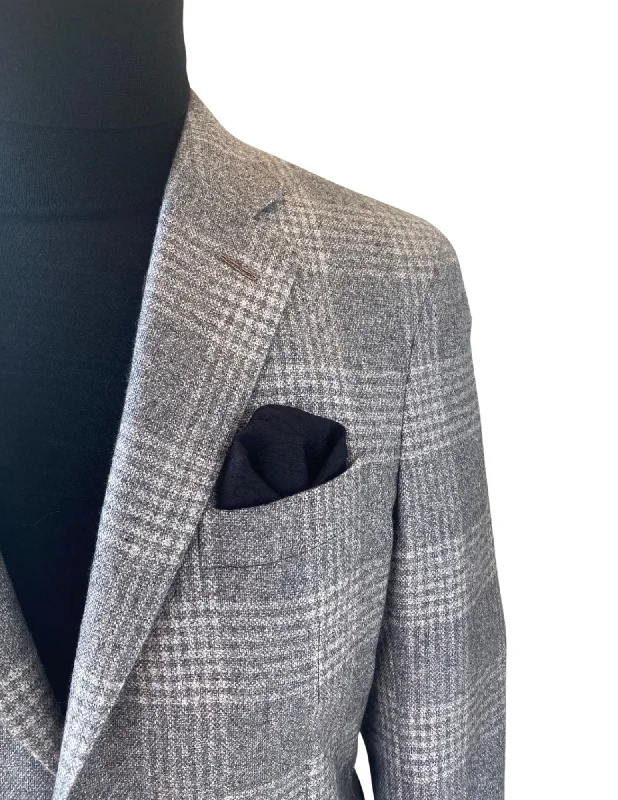 Couture Grey and Cream Plaid Sportcoat