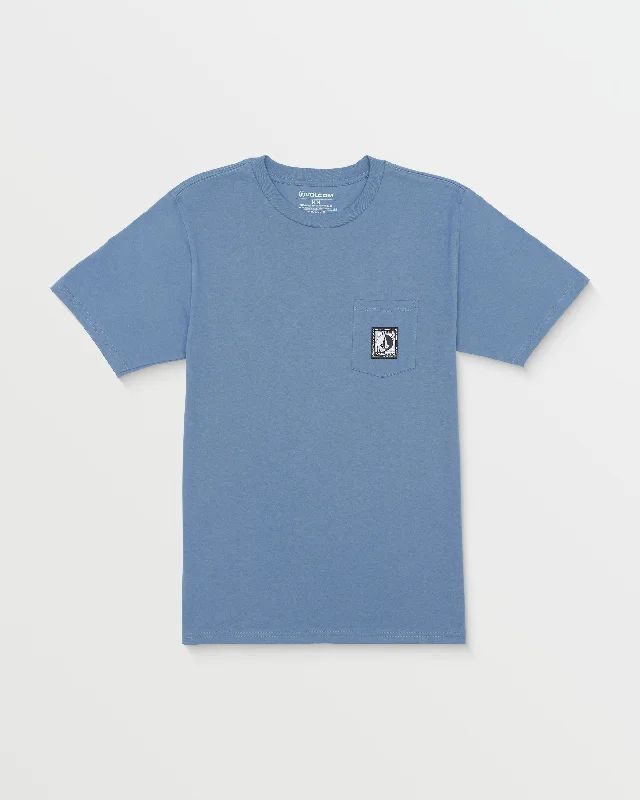 Fracking Pocket Label Short Sleeve Tee - Blueberry