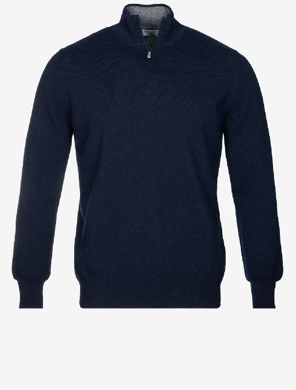 Cashmere Mock Neck Navy