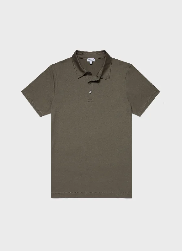 Men's Jersey Classic Polo Shirt in Khaki