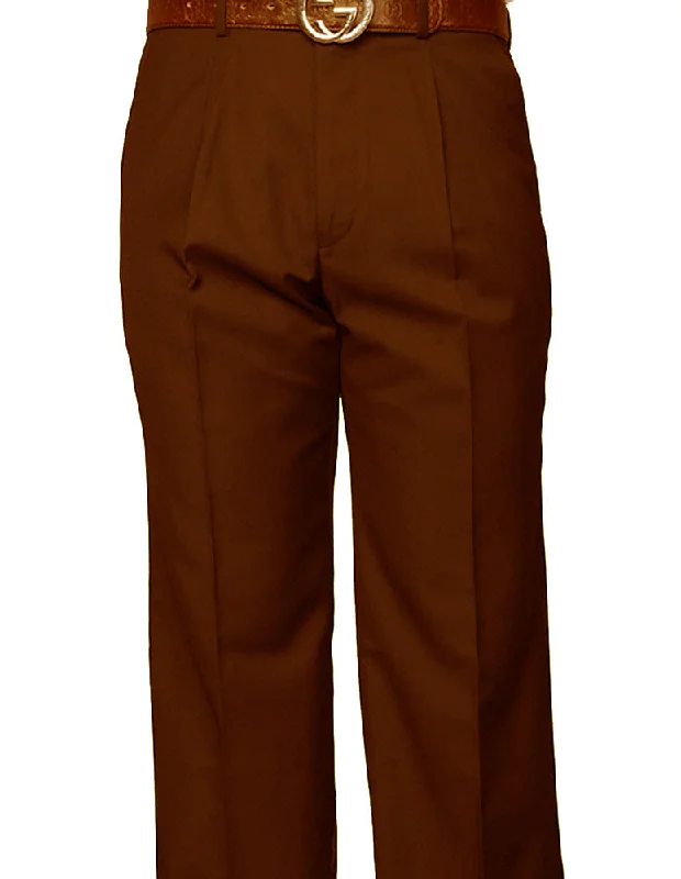 COPPER REGULAR FIT PLEATED PANTS