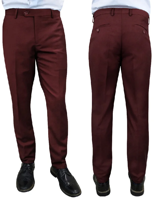 BURGUNDY SLIM FIT DRESS PANTS