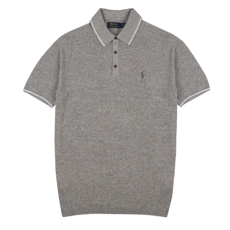 Polo Ralph Lauren Cotton Linen S/S Polo Knit Andover Heather