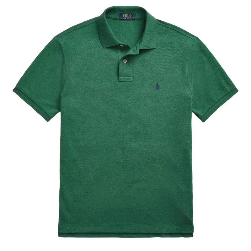 Polo Ralph Lauren Custom Slim Fit Mesh Polo Shirt Green Heather