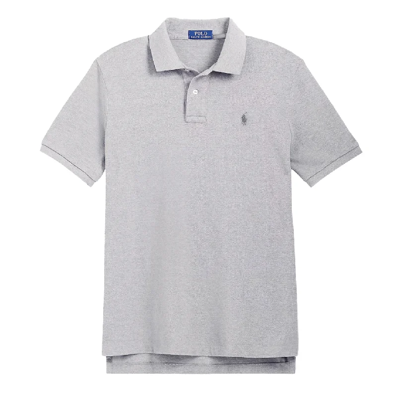 Polo Ralph Lauren Custom Slim Fit Mesh Polo Shirt Steel Heather