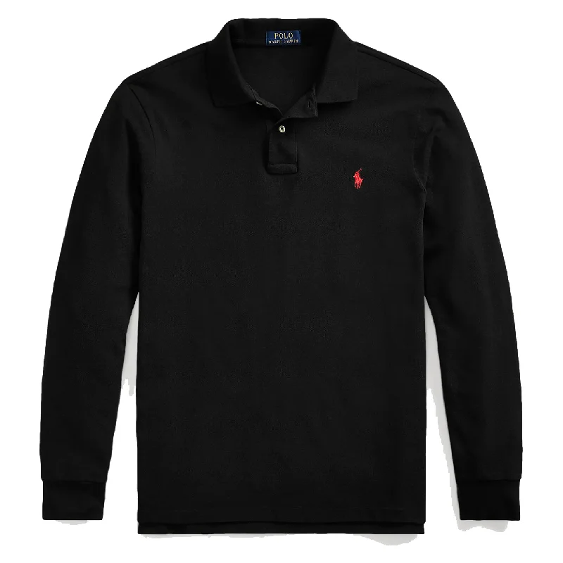 Polo Ralph Lauren L/S Custom Slim Fit Polo Black