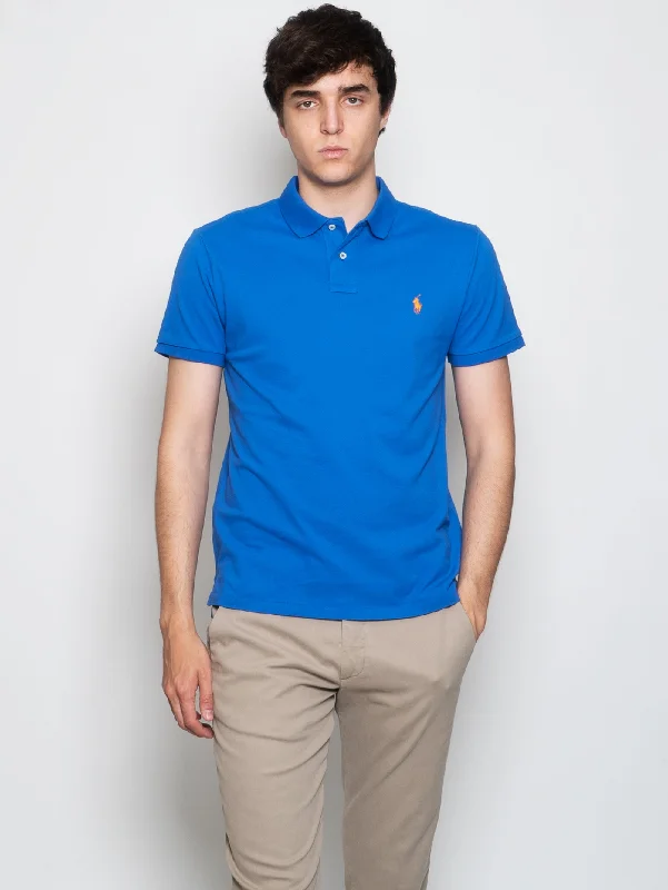 Polo in Piquè Slim Fit Blu Royal