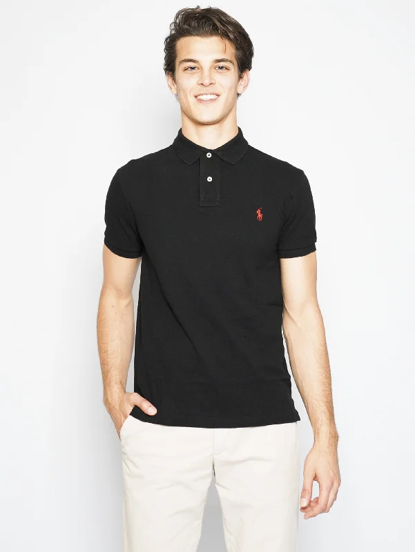 Polo in Piquè Slim Fit Nero