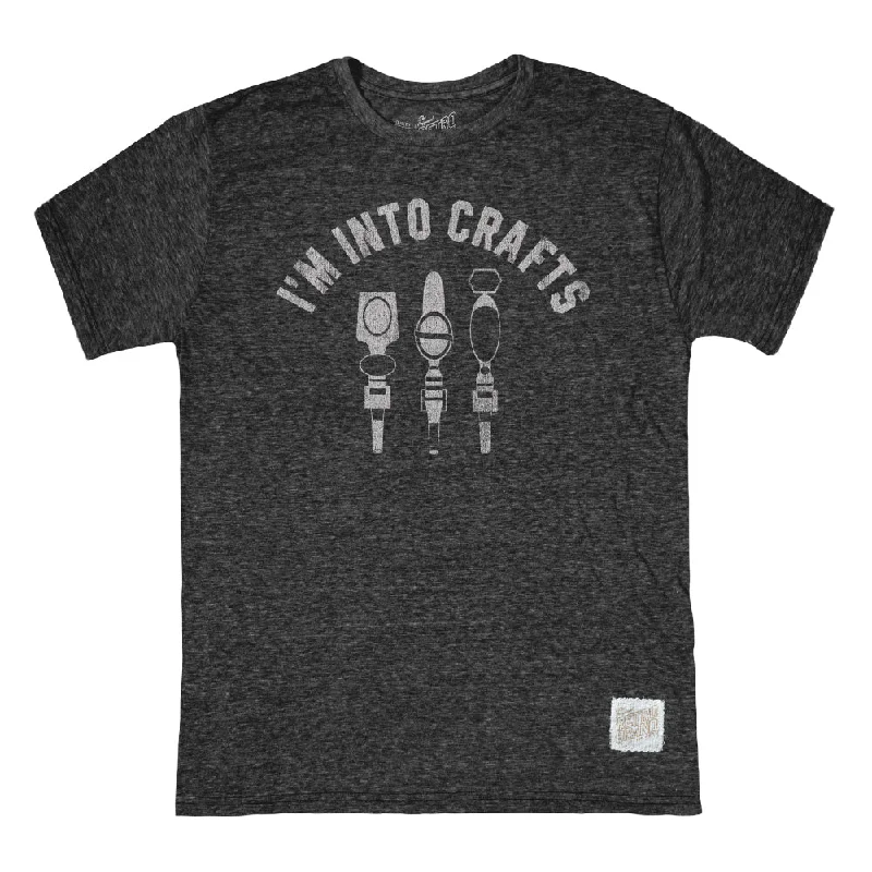 Retro Brand Into Crafts Tri-Blend Unisex T-Shirt - Black