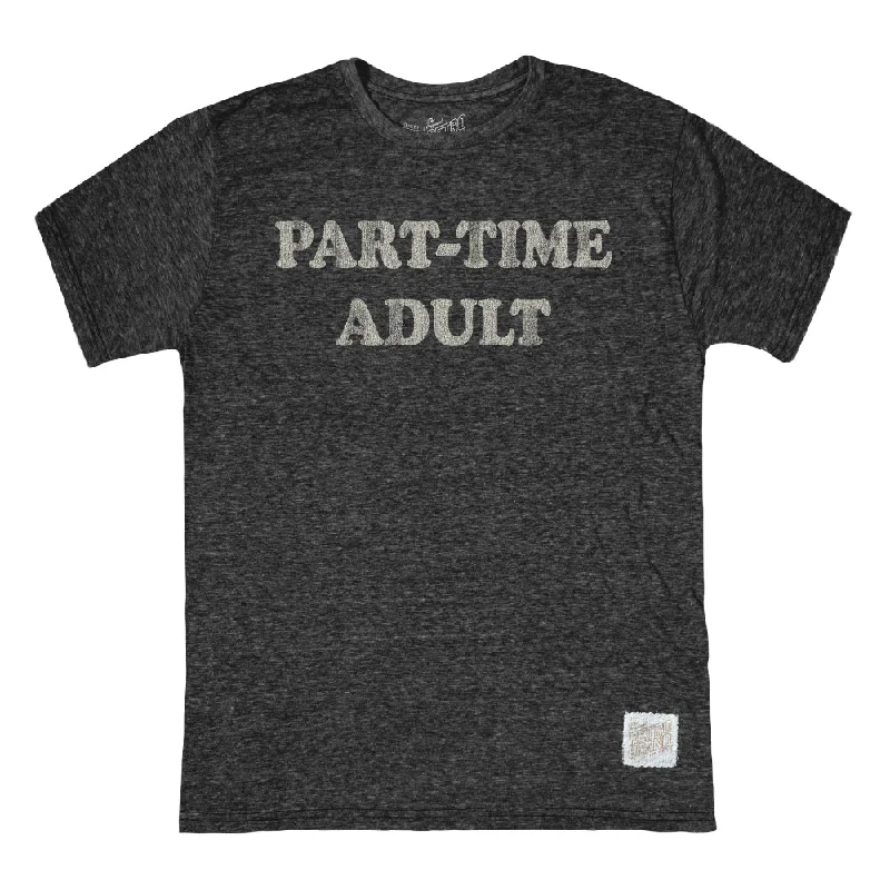 Retro Brand Part Time Adult Tri-Blend Unisex T-Shirt - Black