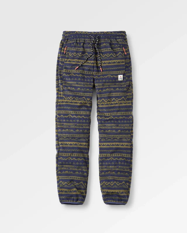 Set Off Recycled Polar Fleece Jogger - Mountain Geo Khaki/Rich Navy