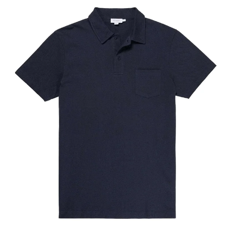 Sunspel Riviera S/S Polo Shirt Navy