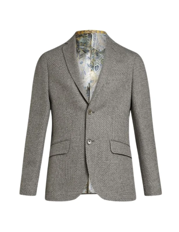 Wool and Cashmere Blazer | Grey Mix