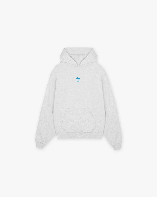 247 Oversized Hoodie - Ash Grey Electric Blue