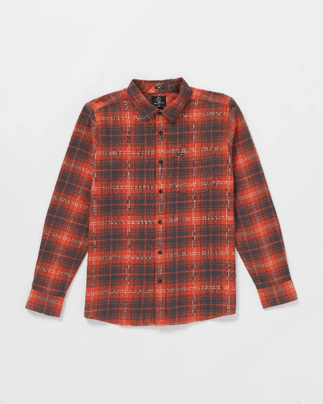 Caden Plaid Long Sleeve Shirt - Bright Red