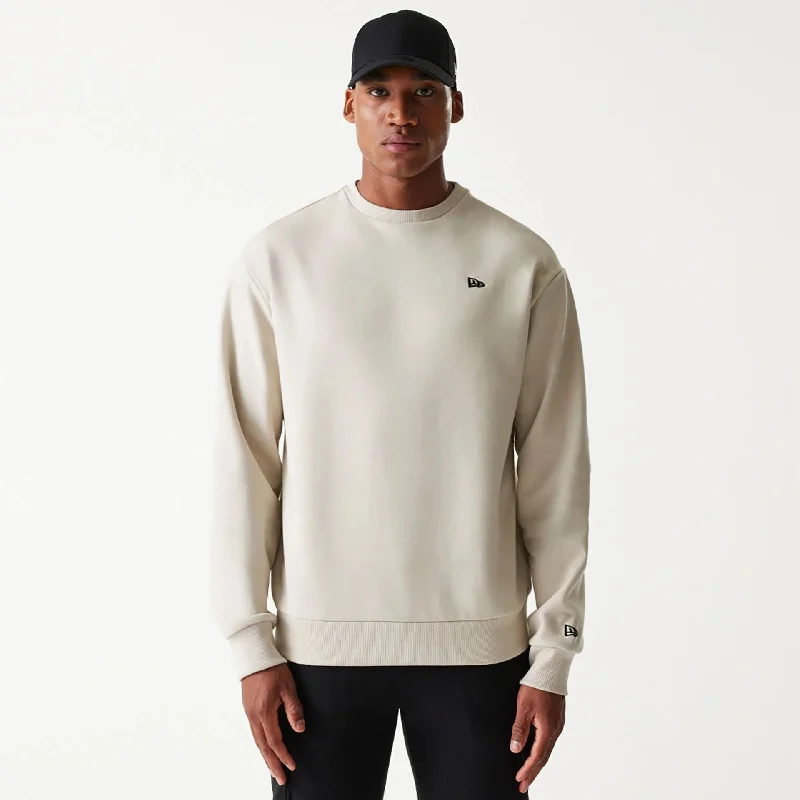 New Era Essential Light Beige Oversized Crewneck Sweater